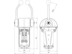 Ultraflex B302B motorbediening topmontage dubbel, zwart - 00012723 02 small - 00012723