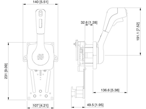 Ultraflex B310B motorbediening zijmontage+trim, zwarte knop - 00012725 02 small - 00012725