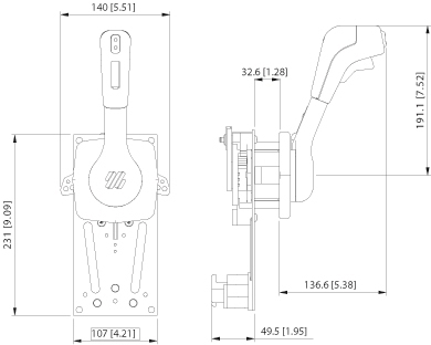 Ultraflex B310B-NT motorbediening zijmontage zwarte knop - 00012726 02 small - 00012726