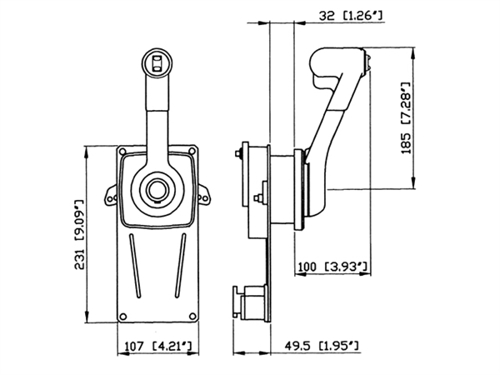 Ultraflex B183 motorbediening zijmontage - 00012792 02 small - 00012792