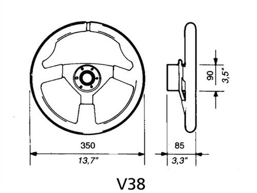Ultraflex Stuurwiel V67 - Mahonie RVS spaken 400mm - 00183043 02 small - 00183043