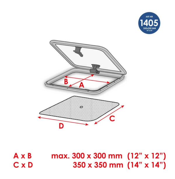 Waterline Muskietennet vluchtluik 35x35 cm (1405) - 00200758 03 - 00200758