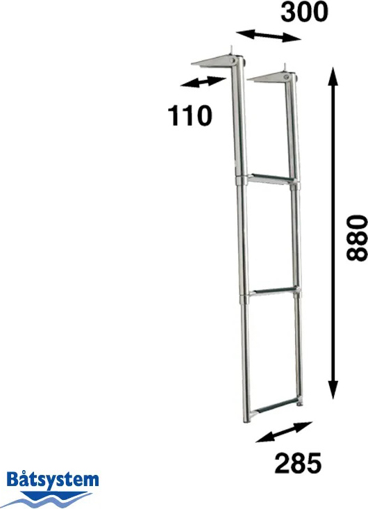 B&aring;tsystem RVS Telescopische Zwemtrap, 3 Treden, BT70 - 00302012 2 - 00302012