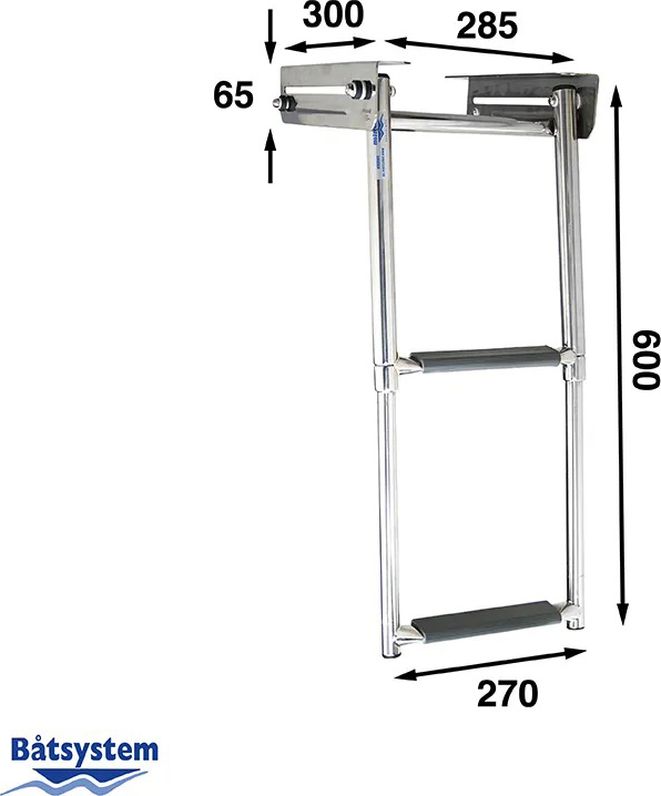 B&aring;tsystem Telesc. Trap, 2 Treden, 600 mm, BKT72 - 00302033 2 - 00302033