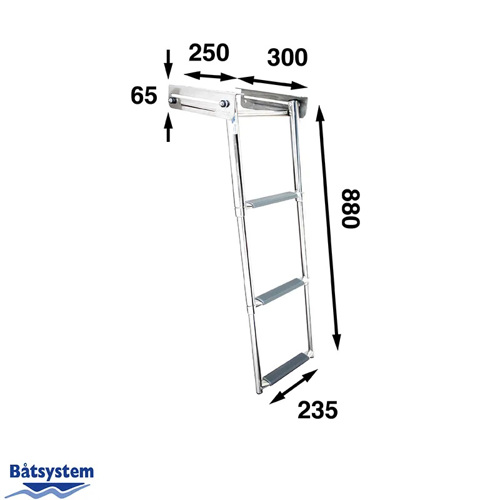 B&aring;tsystem Telesc. Trap, 3 Treden, 880 mm, BKT73-250 - 00302205 02 small - 00302205