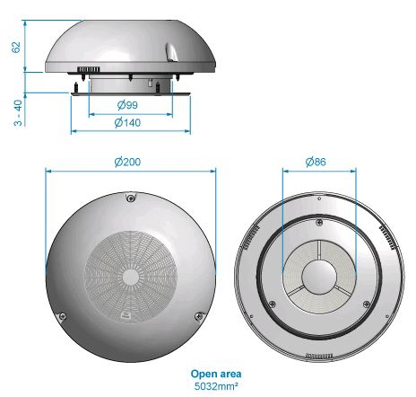 Roca Ventilator rvs gepolijst diameter 200mm - 00304337 02 small - 00304337