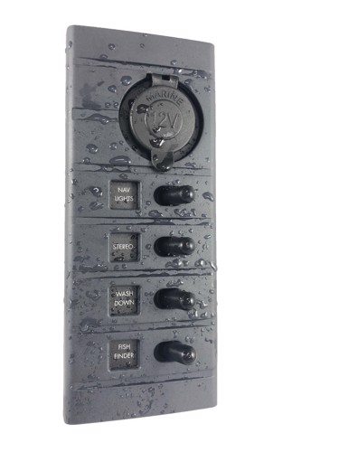 Connex Schakelpaneel, 4 schakelaars en 12V stopcontact - 00305022 01 small - 00305022