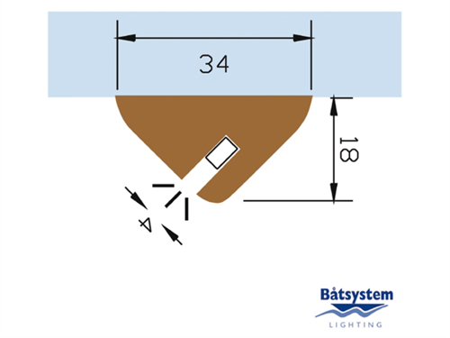 B&aring;tsystem Mahonie profiel 34x18mm (driehoek), 1M voor Mini sleeve 9350S - 00308493 06 small - 00308493