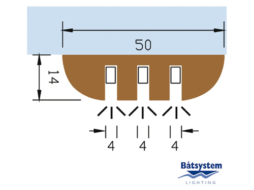 B&aring;tsystem Mahonie profiel 34x18mm (driehoek), 1M voor Mini sleeve 9350S - 00308493 09 small - 00308493