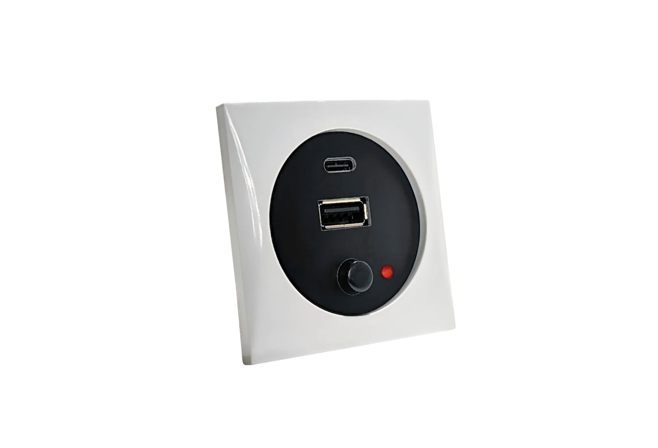 B&aring;tsystem USB-A en USB-C socket, lader, wit 5V/3A - 00308542 01 - 00308542