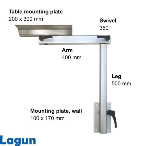 Lagun Kuiptafel compleet 70x42 cm blad, alu geanodiseerd - 00309802 03 small - 00309802