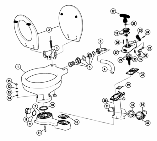 29090-5000 Jabsco Handtoilet Compact, standaard pot - 00320000 02 small - 00320000
