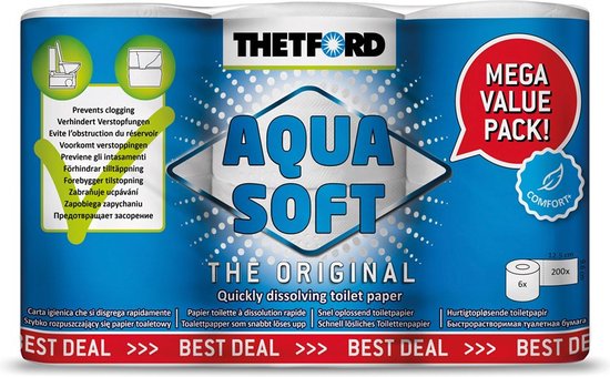 Thetford Aqua Soft, 6 Rollen in 1 Pak - 00340256 - 00340256