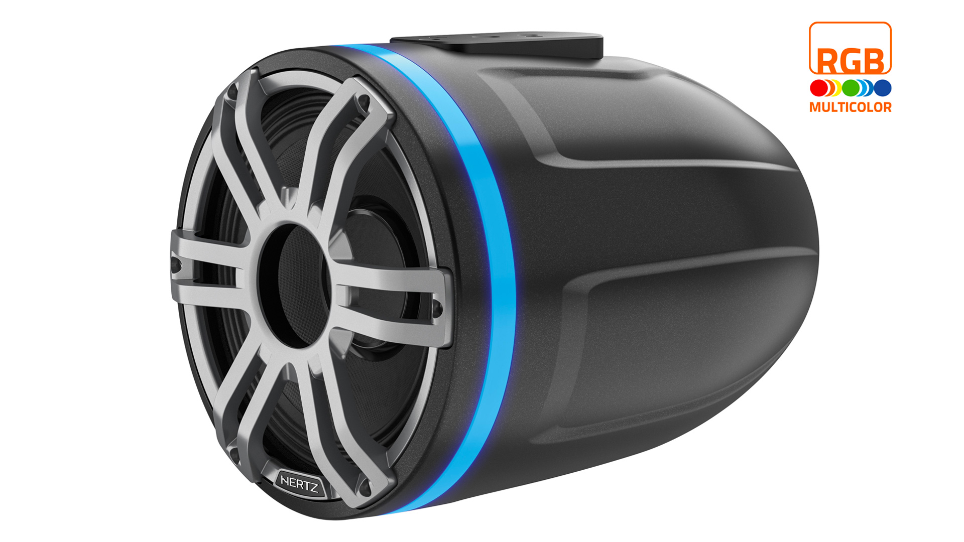 Hertz HTX 8H S-FL-G - 8" Marine Tower Sport speaker zwart RGB LED, vlakke montage, enkel, 400 Watt - 00380067 01 - 00380067