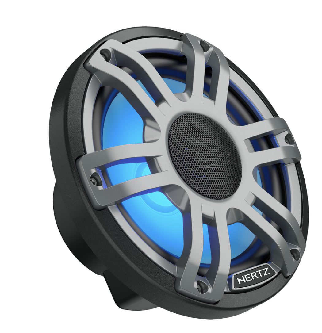 Hertz HMX 7.7 S-LD-G - 7.7" Marine Sport grijs high performance coax speakers RGB LED, set van 2 - 00380151 2 - 00380151