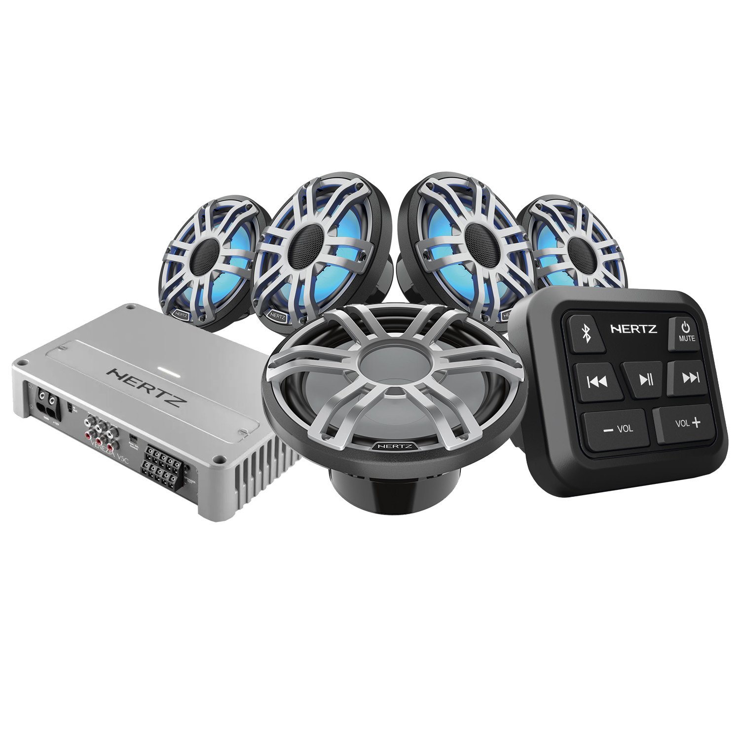HERTZ KIT HMRBT HEX6.5 HMS10 Sport Grijs V5C 12V, RGB - 00380213 1 - 00380213
