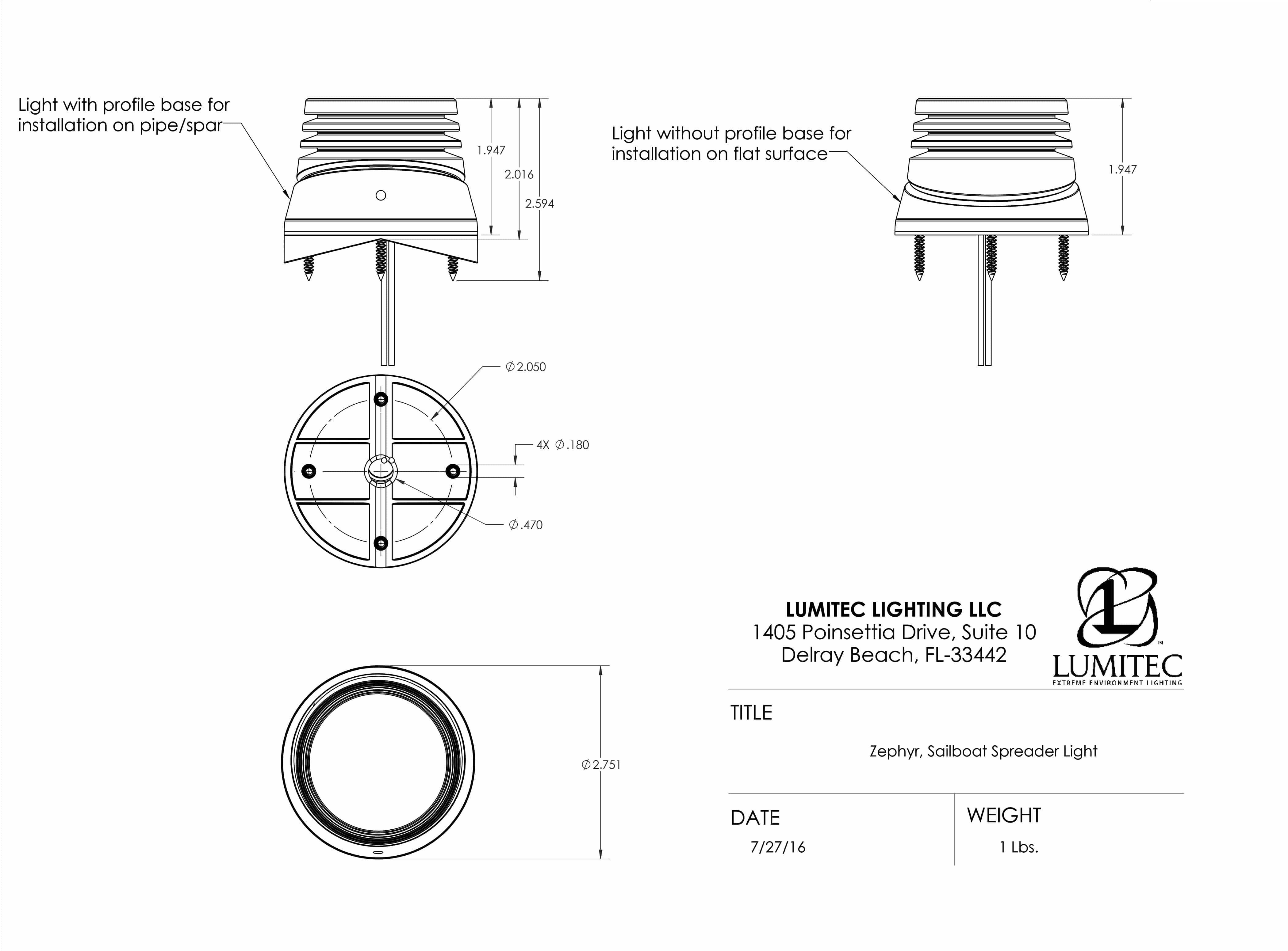 Lumitec Zephyr Zalinglicht Zwart, 5k - 00400013 03 - 00400013