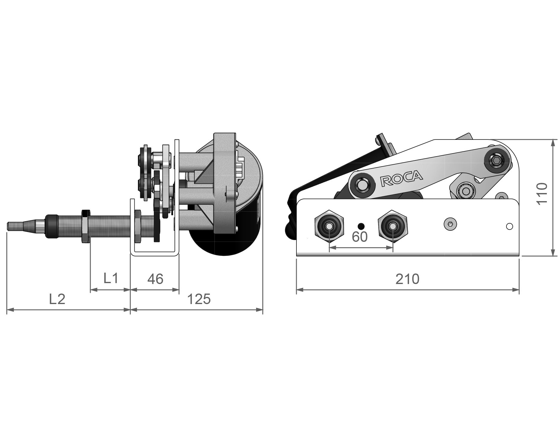 Ruitenwisser W38, 24V, 28mm wand, dubbele aandrijving - 00500980 10 15 - 00500983