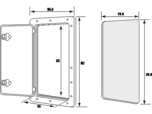 Inspectieluik 35.5x60 cm zonder slot Wit - 00558357 03 small - 00558357