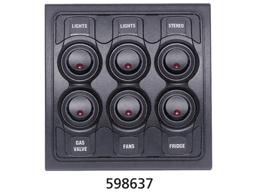 BEP 1000 serie schakelpaneel, 6 schakelaars, 12 Volt - 00598637 01 small - 00598637