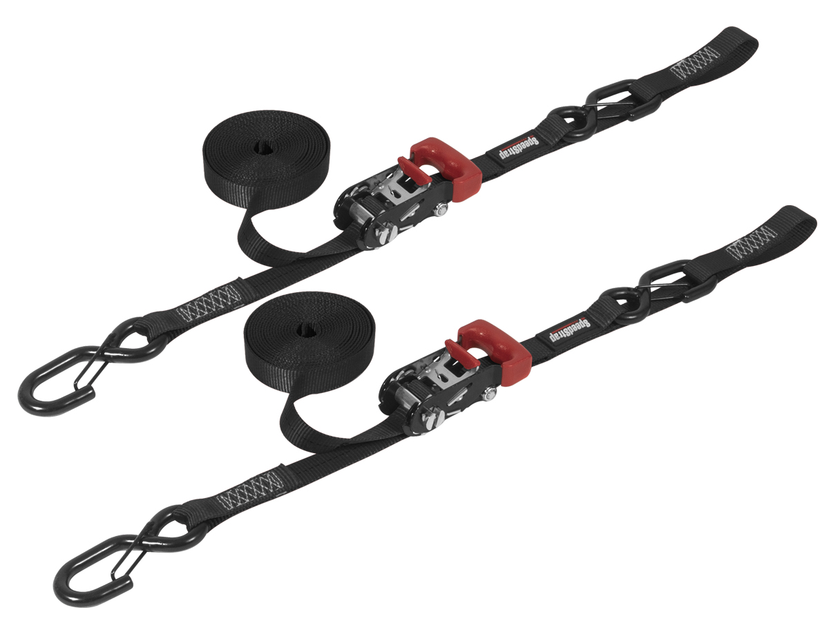 Speedstrap 25 mm Ratchet Tie-down, s-haken en lus, 450 cm, zwart, 2 st. - 00631010 1 - 00631010