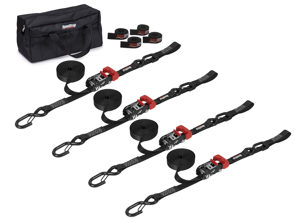 Speedstrap 25 mm Heavy Duty KIT, Ratchet Tie-down, s-haken en lus, 450 cm, zwart - 00631024 1 - 00631024