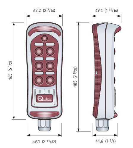 Quick handheld afstandsbediening 6 knops met LED, 9-polig - 00632243 03 small - 00632243