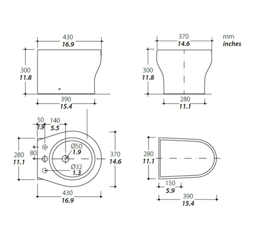Tecma Elegance 2G bidet, Laag, Wit - 11111253 02 small - 11111253