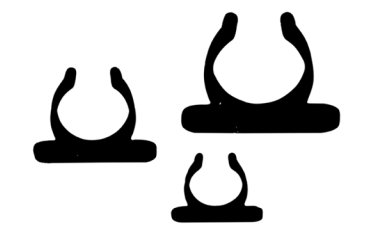 Verende clips, zwart kunststof